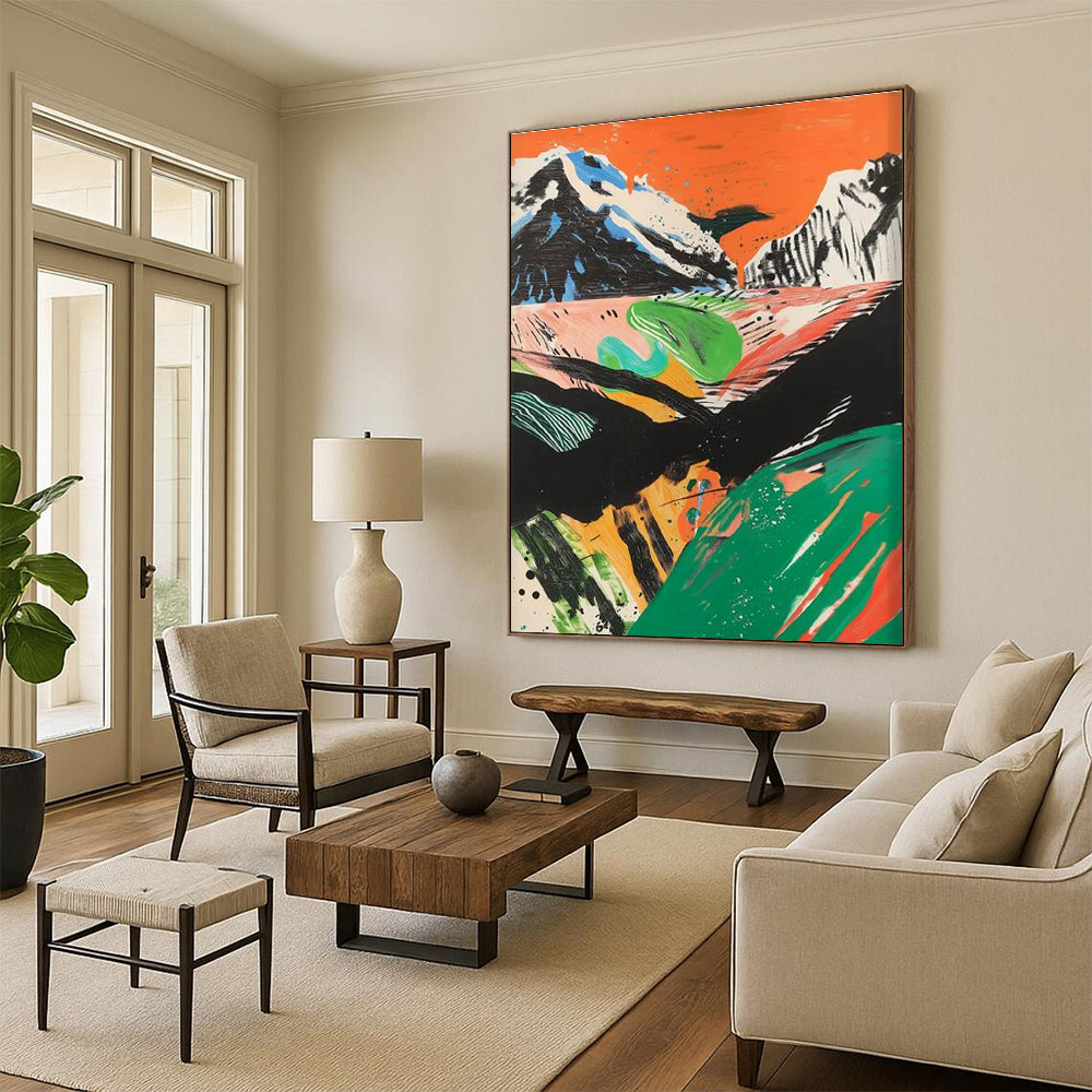 Colorful Abstract Mountain Landscape Painting ADGE092