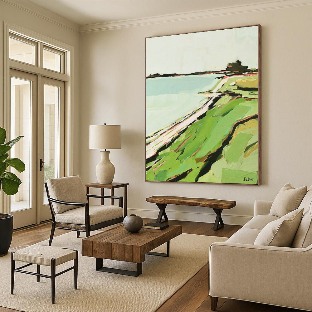 Handmade Abstract Wall Art for Cottage Hallway and Living Room DLZ1579