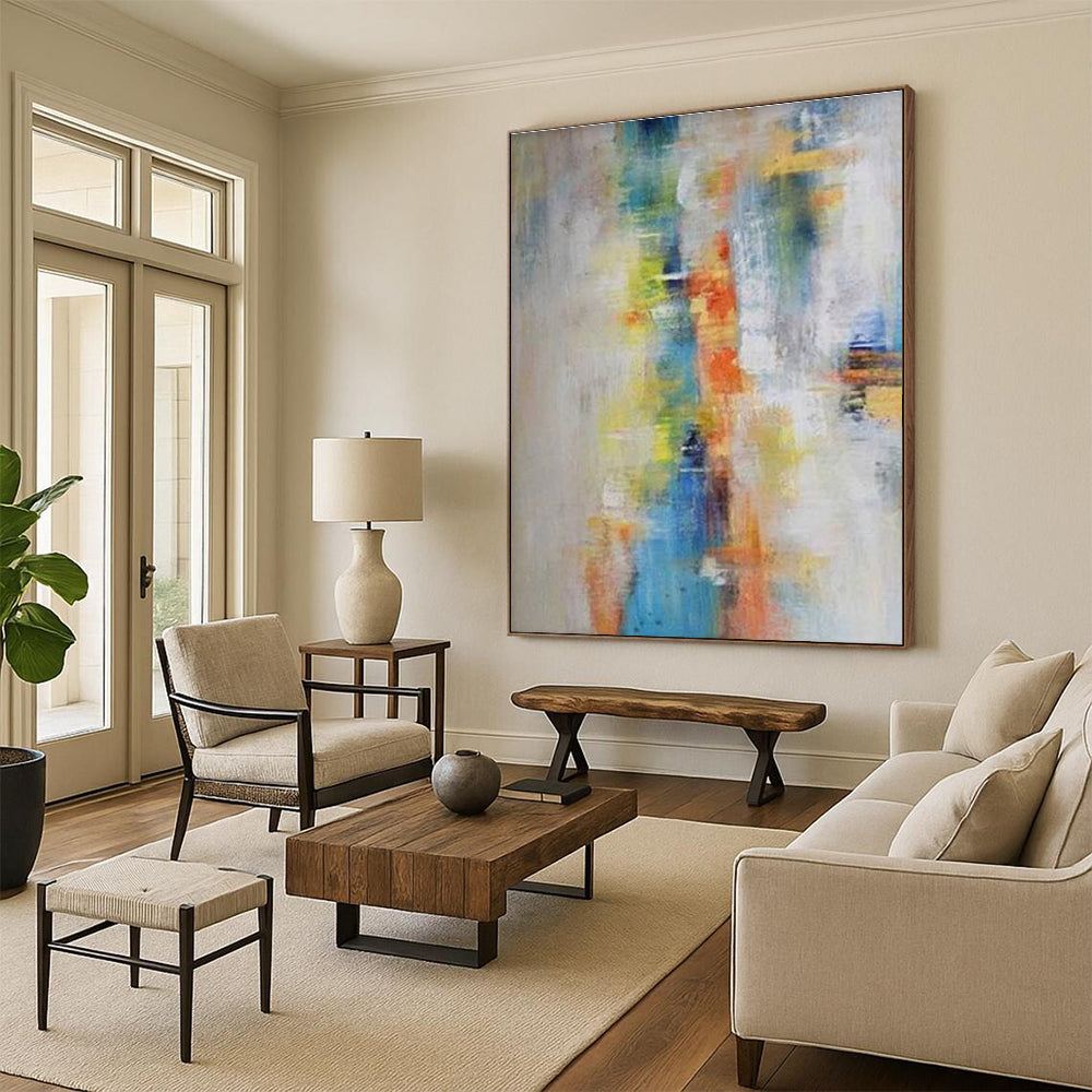 Subtle Color Gradient Abstract Painting with Soft Transitions ADGE412