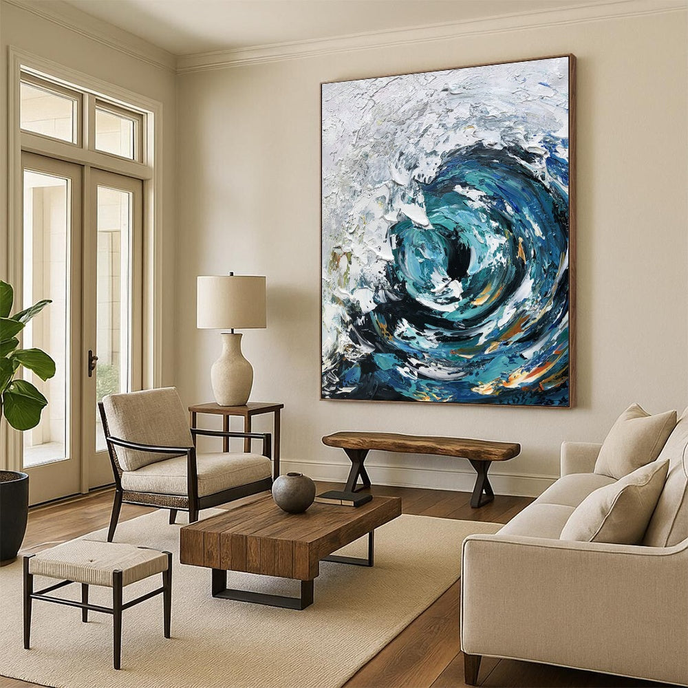 Hand-Painted Large Abstract Art for Cottage Living Room & Bedroom DLZ1302