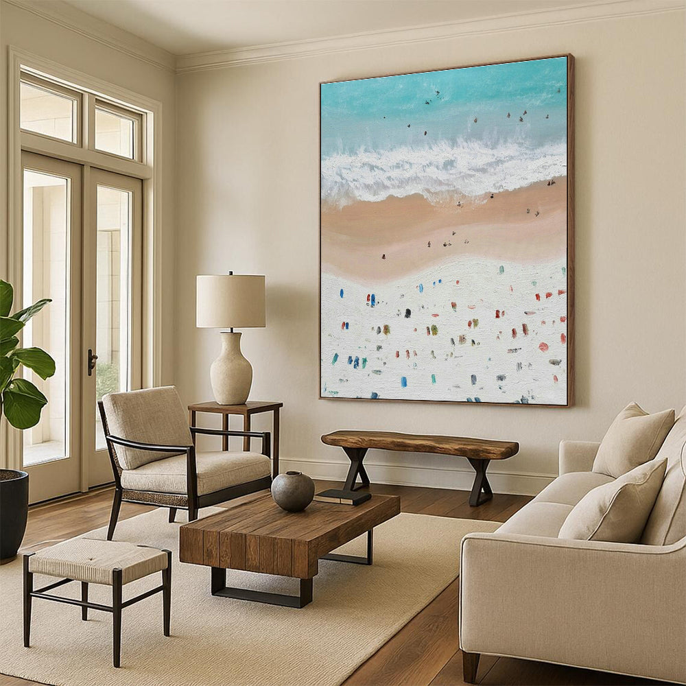 Custom - Sized Large Handmade Abstract Painting for Living Room & Dining Room DLZ2036