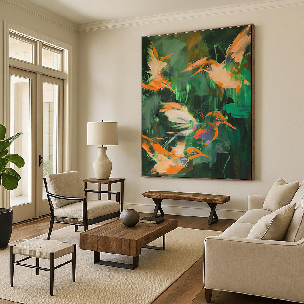 Oversized Hand - Painted Abstract Murals for Living Room Feature Walls & Office Branding Areas DLZ0681