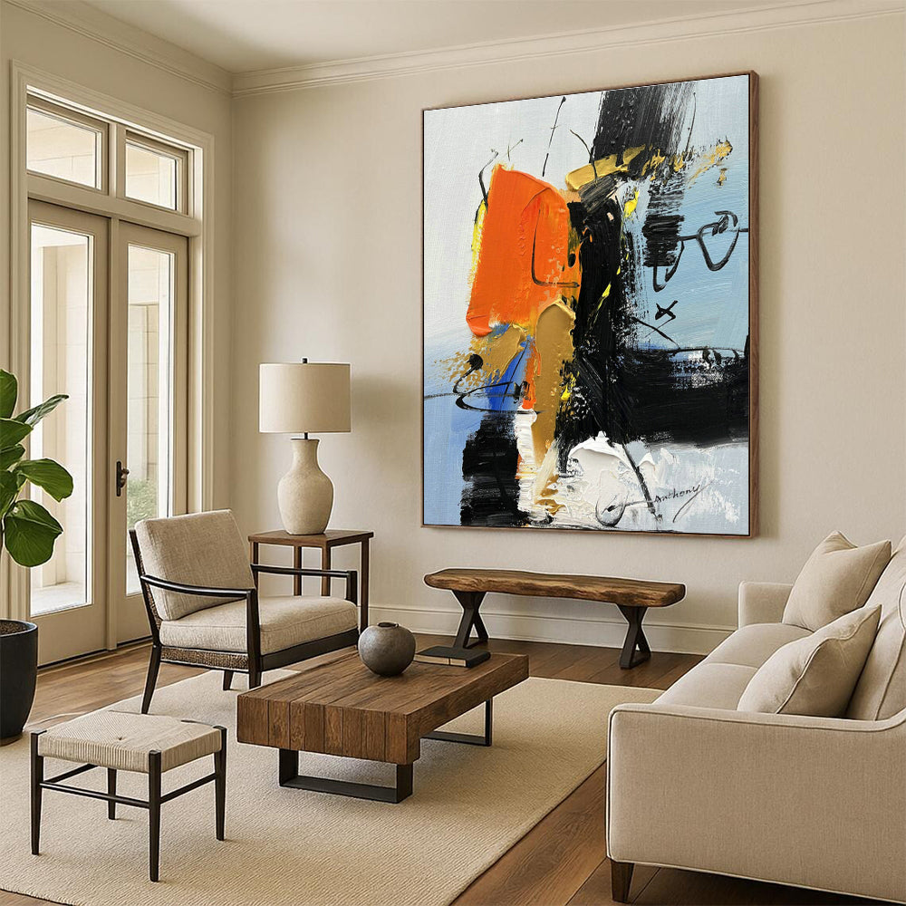 Hand - Painted Abstract Canvases for Cottage Dining Room Breakfast Nooks and Hallway Display Cases DLZ0793