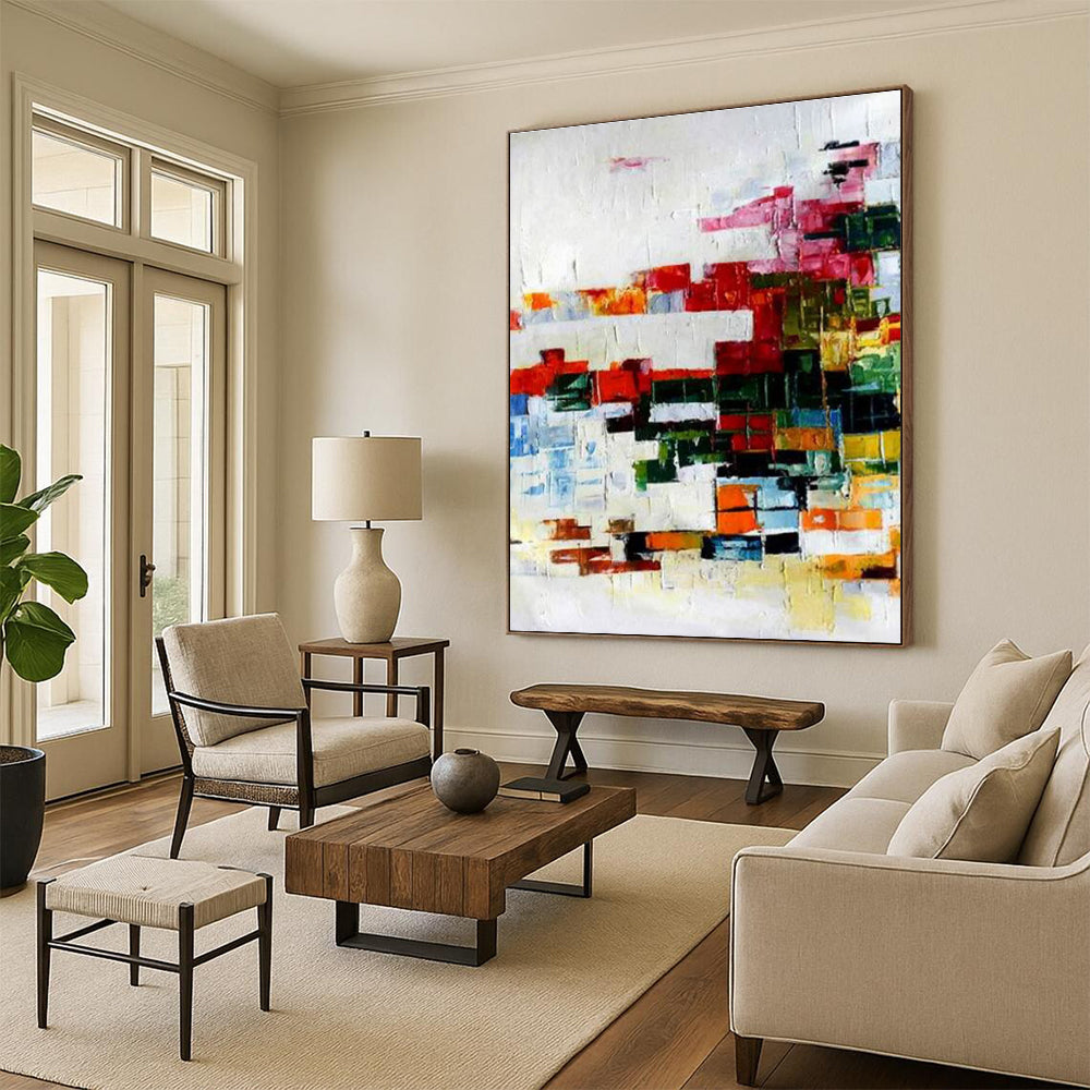 Mosaic - like Color Abstract Painting with a Patchwork of Hues ADGE417