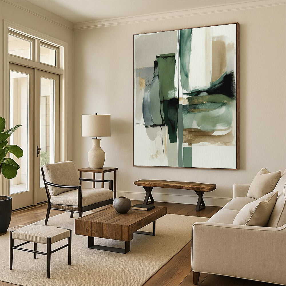 Customizable Handmade Abstract Canvas for Cottage Hallway and Cottage Bedroom DLZ1638