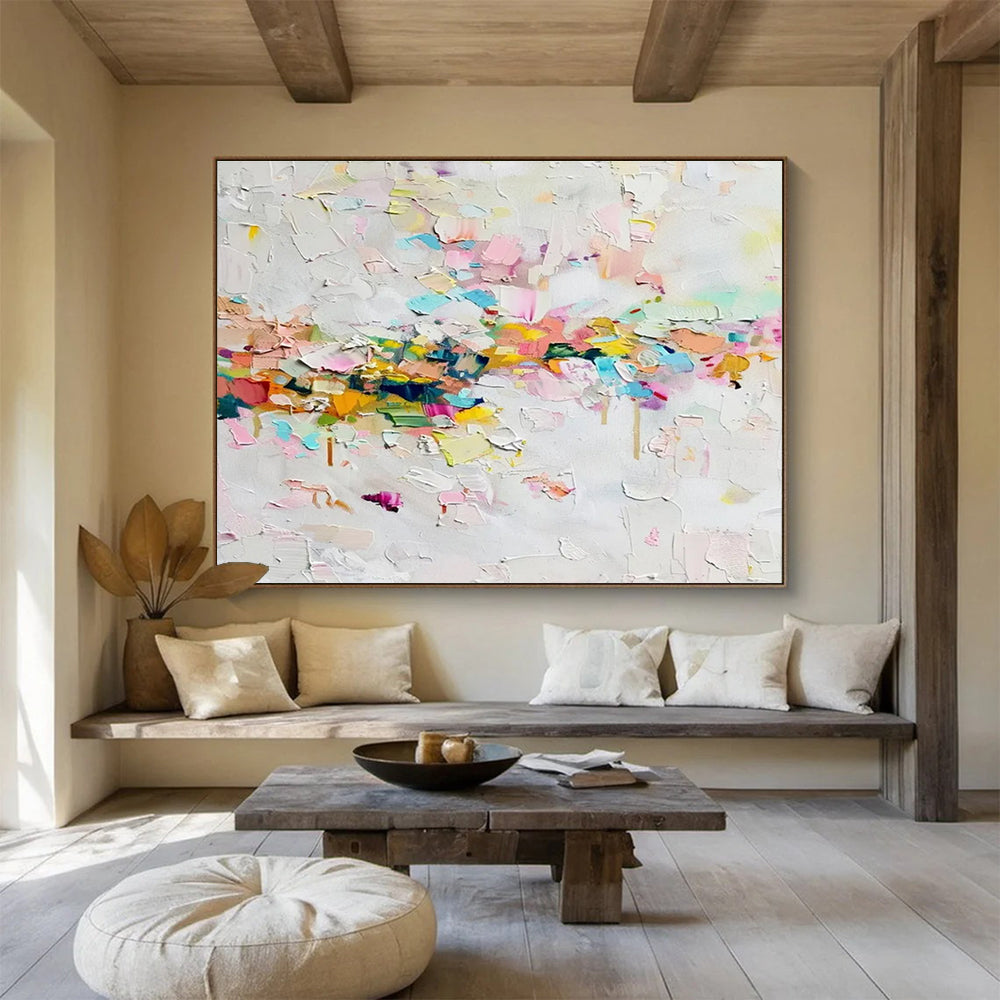 Pastel Toned Colorful Abstract Mosaic Painting THY043
