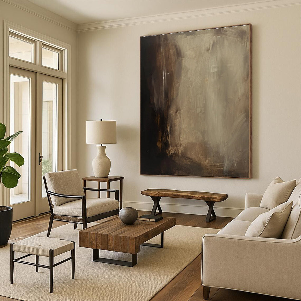 Earthy Tones Abstract Painting with Subtle Textures ADGE511