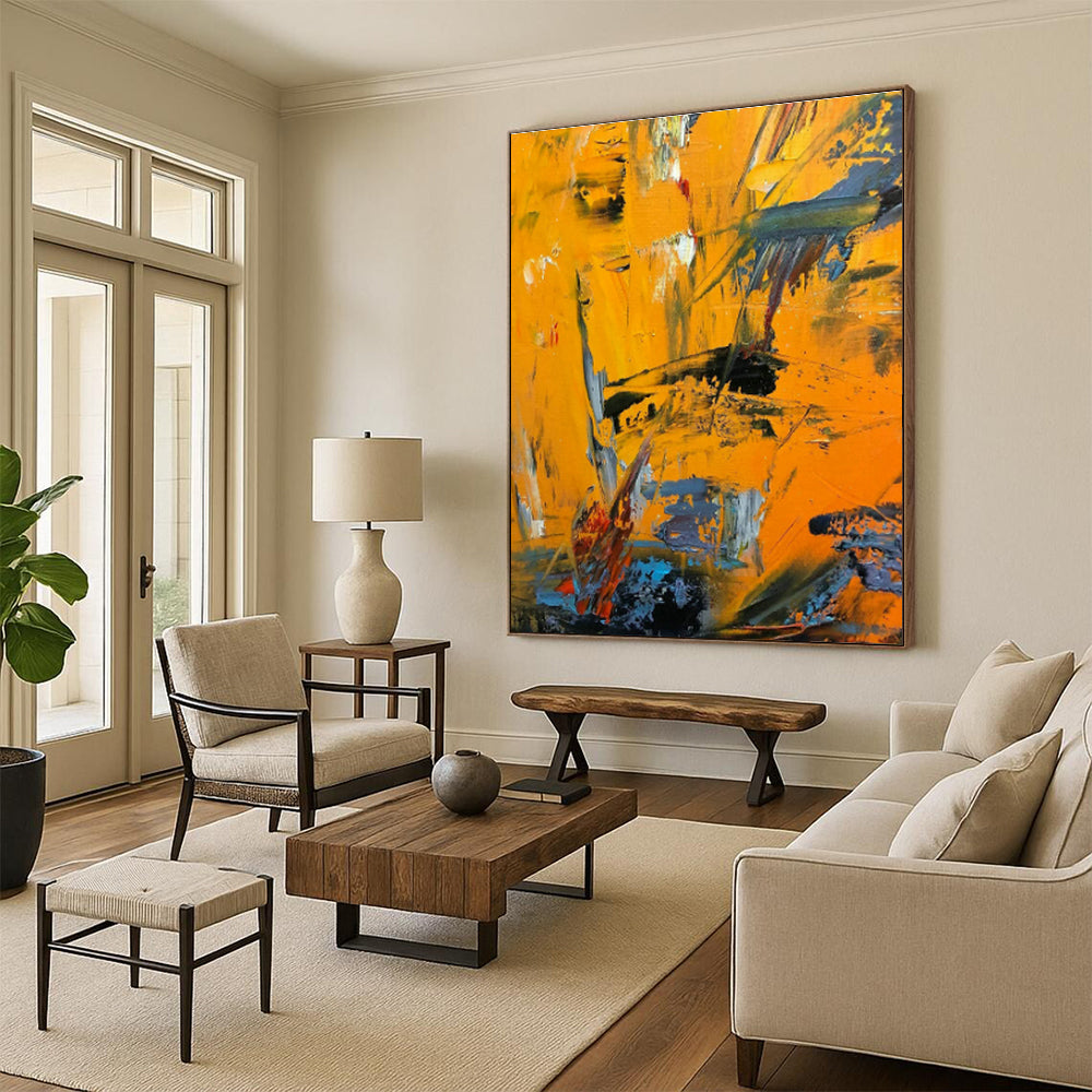 Custom Hand - Painted Abstract Canvases for Bedroom and Cottage Hallway DLZ0525