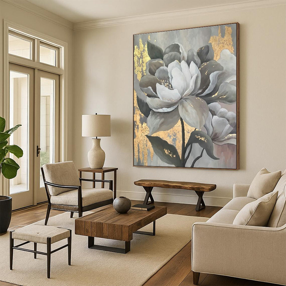 Hand-Painted Abstract Painting for Cottage Dining Room & Living Room DLZ2320