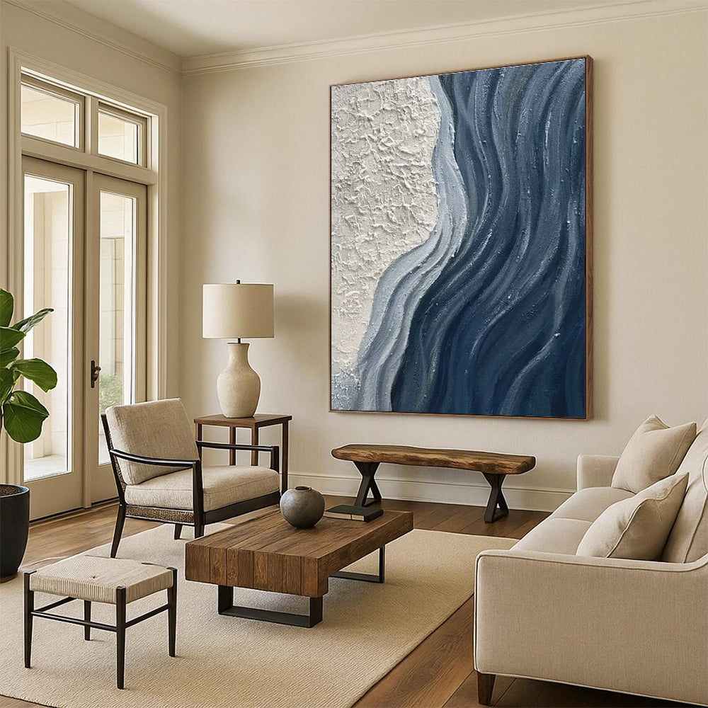 Custom Hand - Painted Abstract Art for Living Room Media Walls & Entryway Nooks DLZ0662