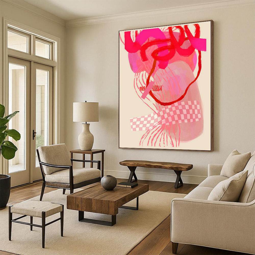 Custom Hand - Painted Abstract Art for Cottage Entryway and Bedroom DLZ0639