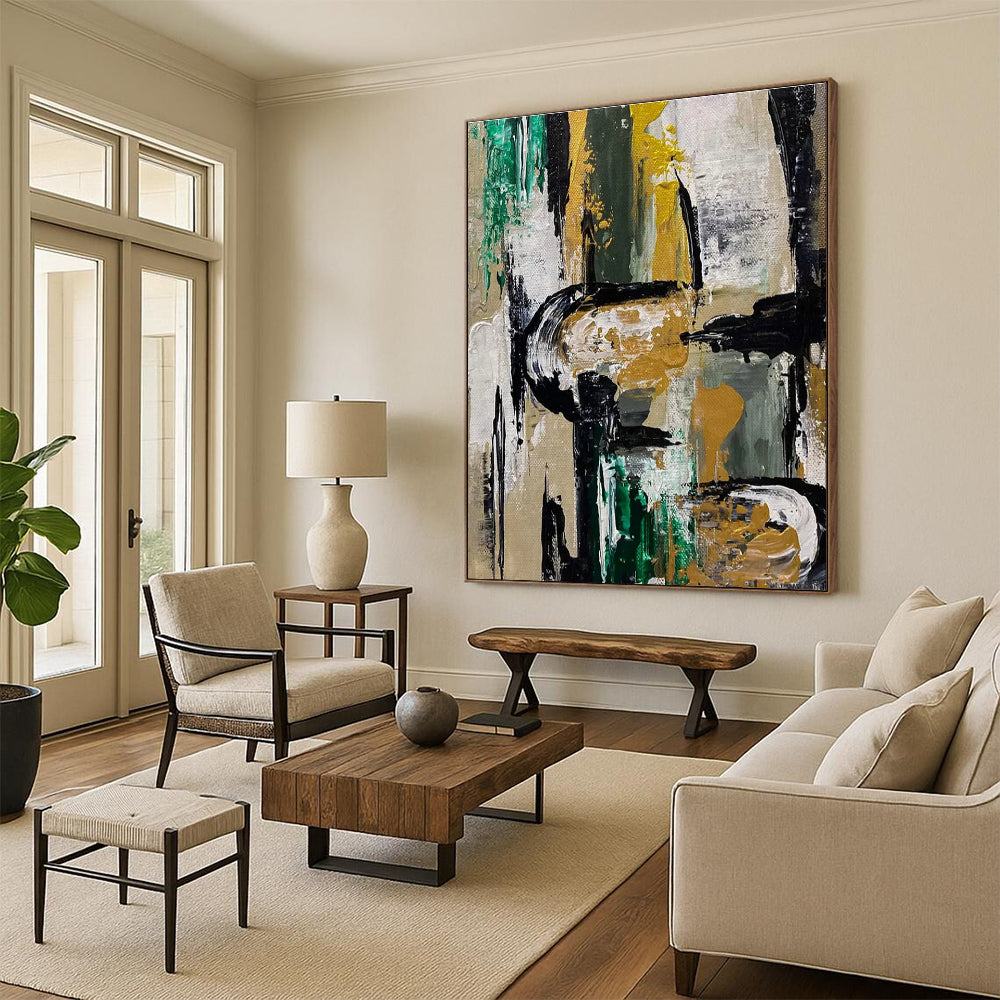 Modern Abstract Painting with Bold Color Blocks ADGE468
