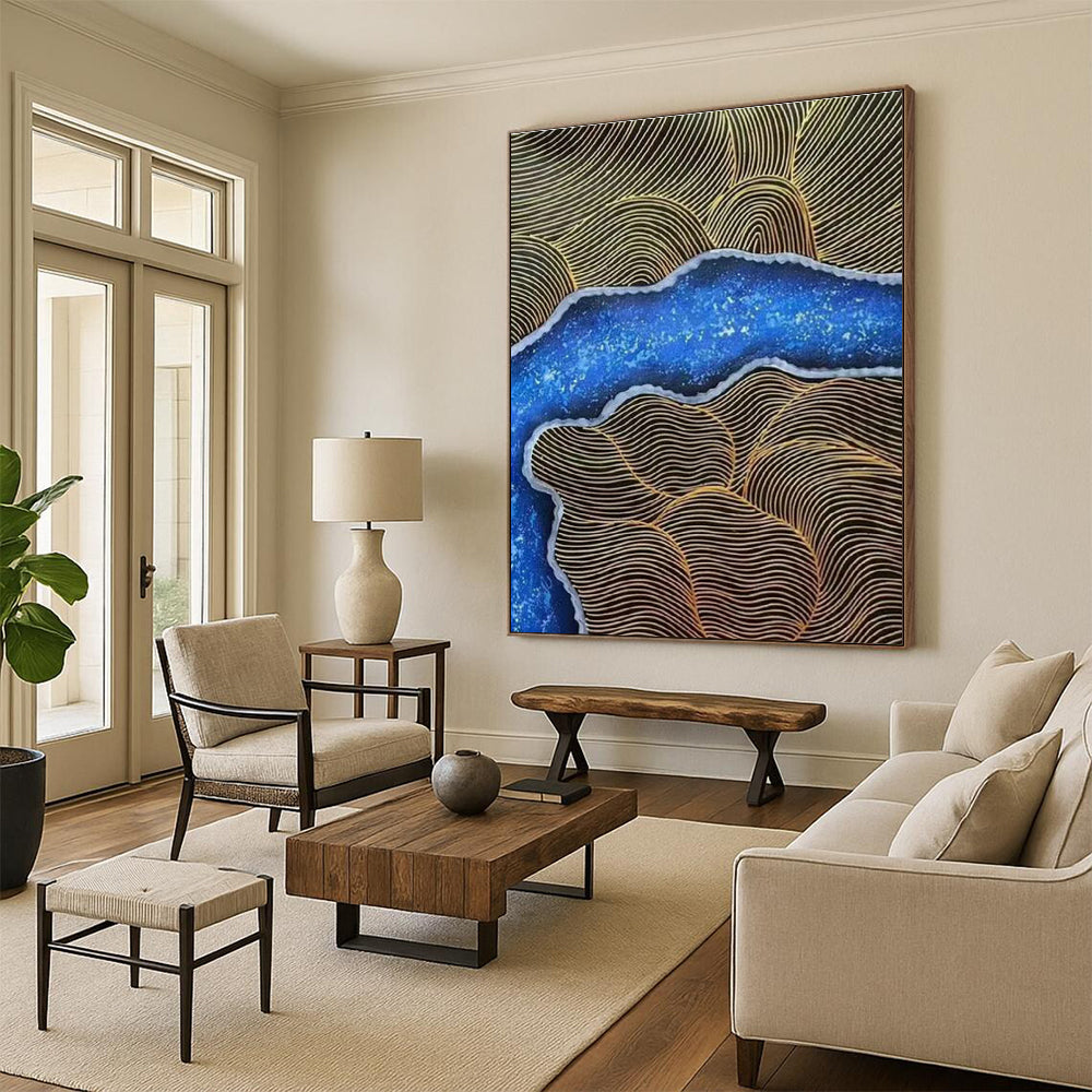 Oversized Handcrafted Abstract Painting for Bedroom & Office DLZ1352