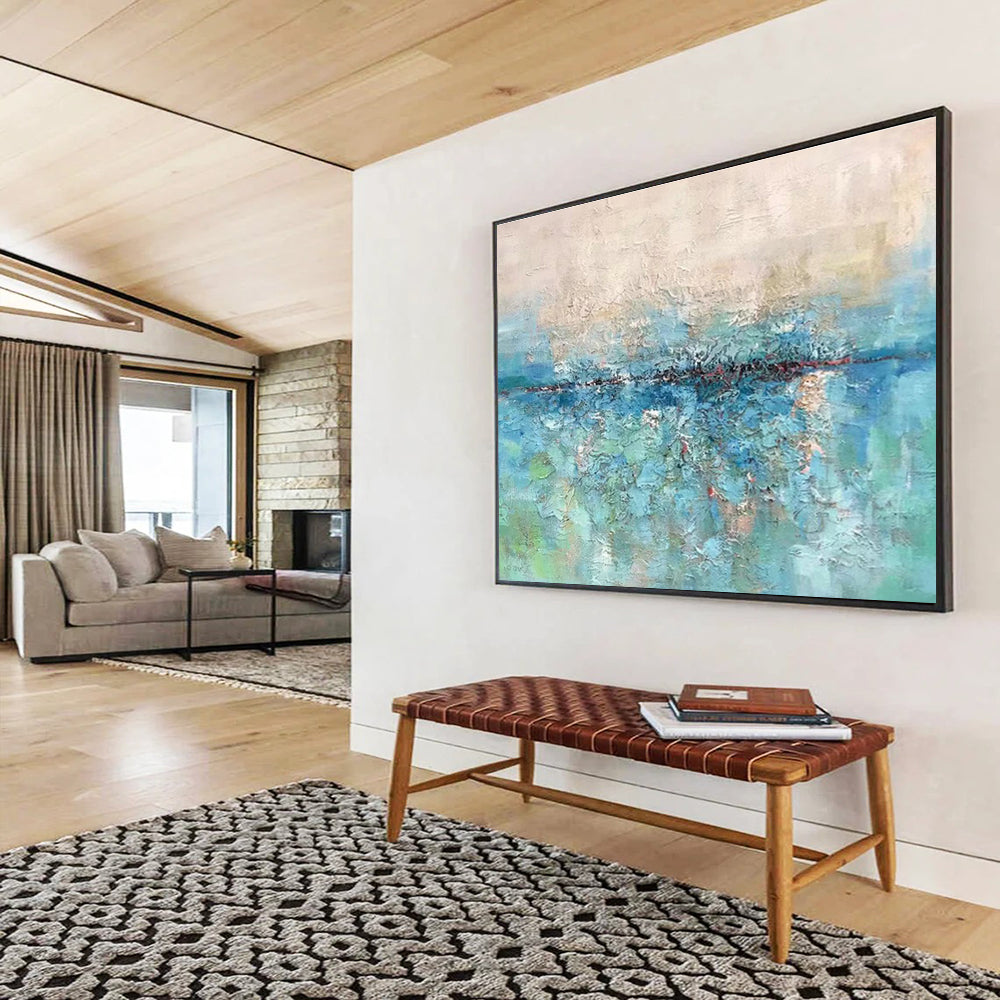 Oversized Custom Hand-Painted Abstract Art for Wedding Venue DLZ2739