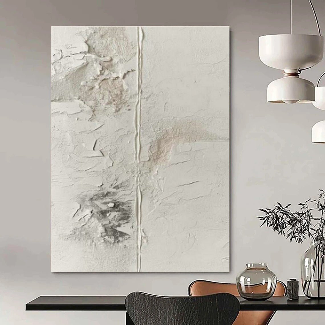 Monumental Large Custom Hand-Painted Abstract Art - Elegant Ambiance for Fine China Showrooms  DLZ0242