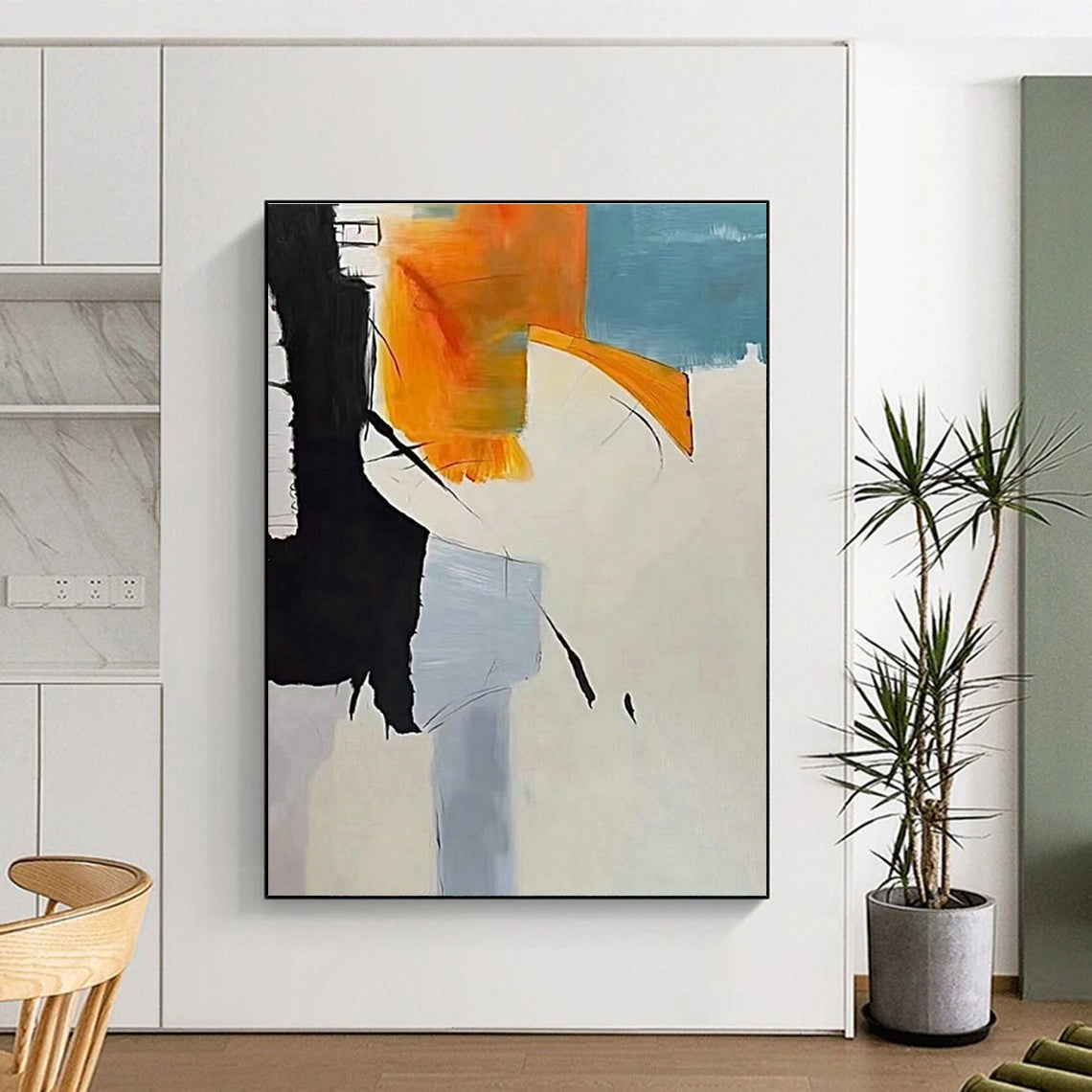 Immense Custom Hand-Painted Abstract Painting - Artistic Rage for Heavy Metal Concert Halls  DLZ0319