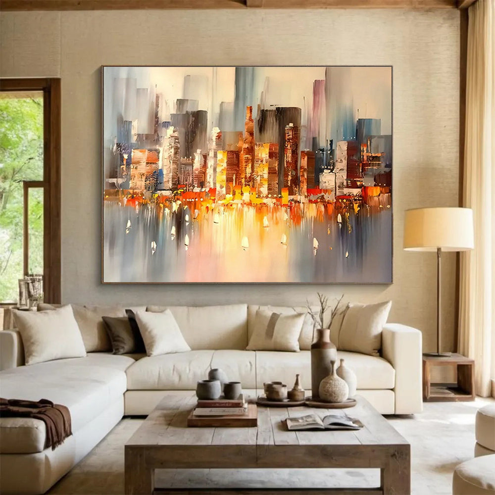 Big Customizable Hand-Painted Abstract Canvas for Recording Studios DLZ3283