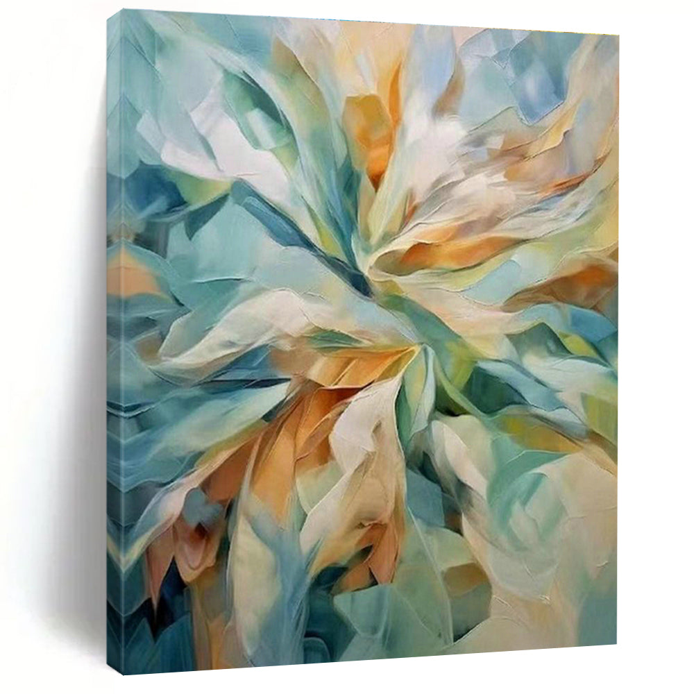 Enormous Custom Hand-Painted Abstract Painting - Artisanal Warmth for Woodworking Workshops  DLZ0279