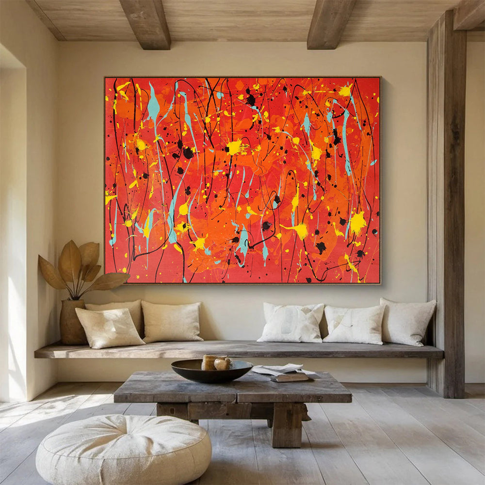 Custom-Made Quantum Satellite Mission Control Center Large Abstract Hand Painting DLZ2670