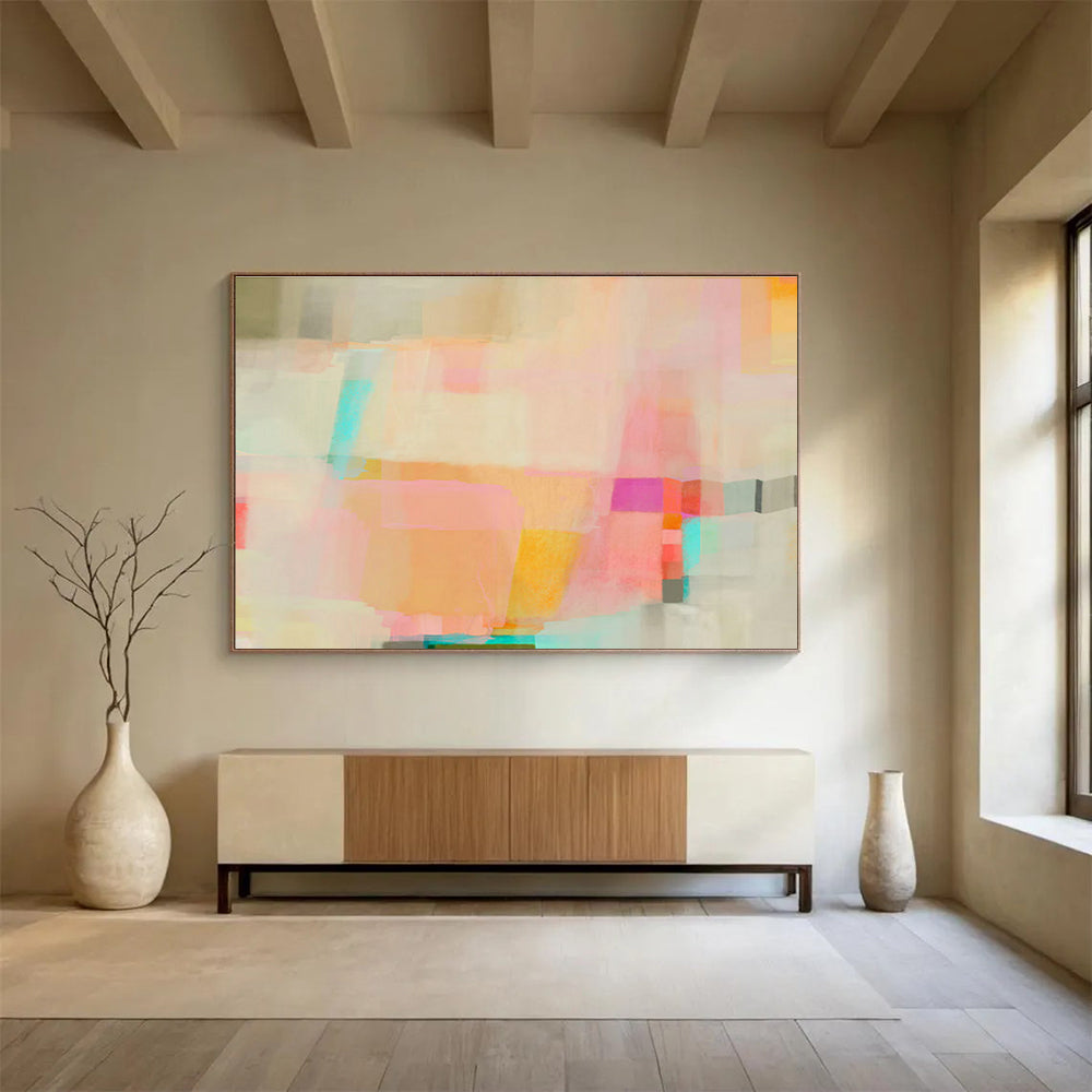 Cold Wax Medium Custom Hand-Painted Abstract Art for Gallery Exhibitions and Art Displays
