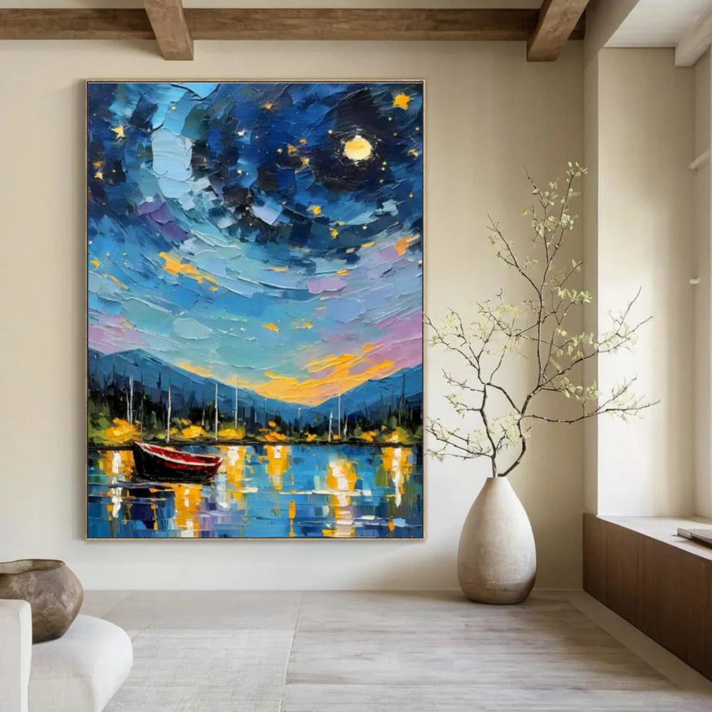 Monumental Large Custom Hand-Painted Abstract Art - Art Deco Glamour for Historic Theater Lobbies  DLZ0302