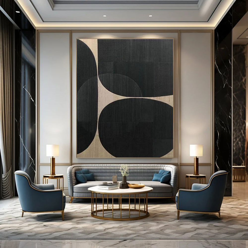 Extensive Large Custom Hand-Painted Abstract Painting - Inspiring Backdrop for Poetry Reading Venues  DLZ0228