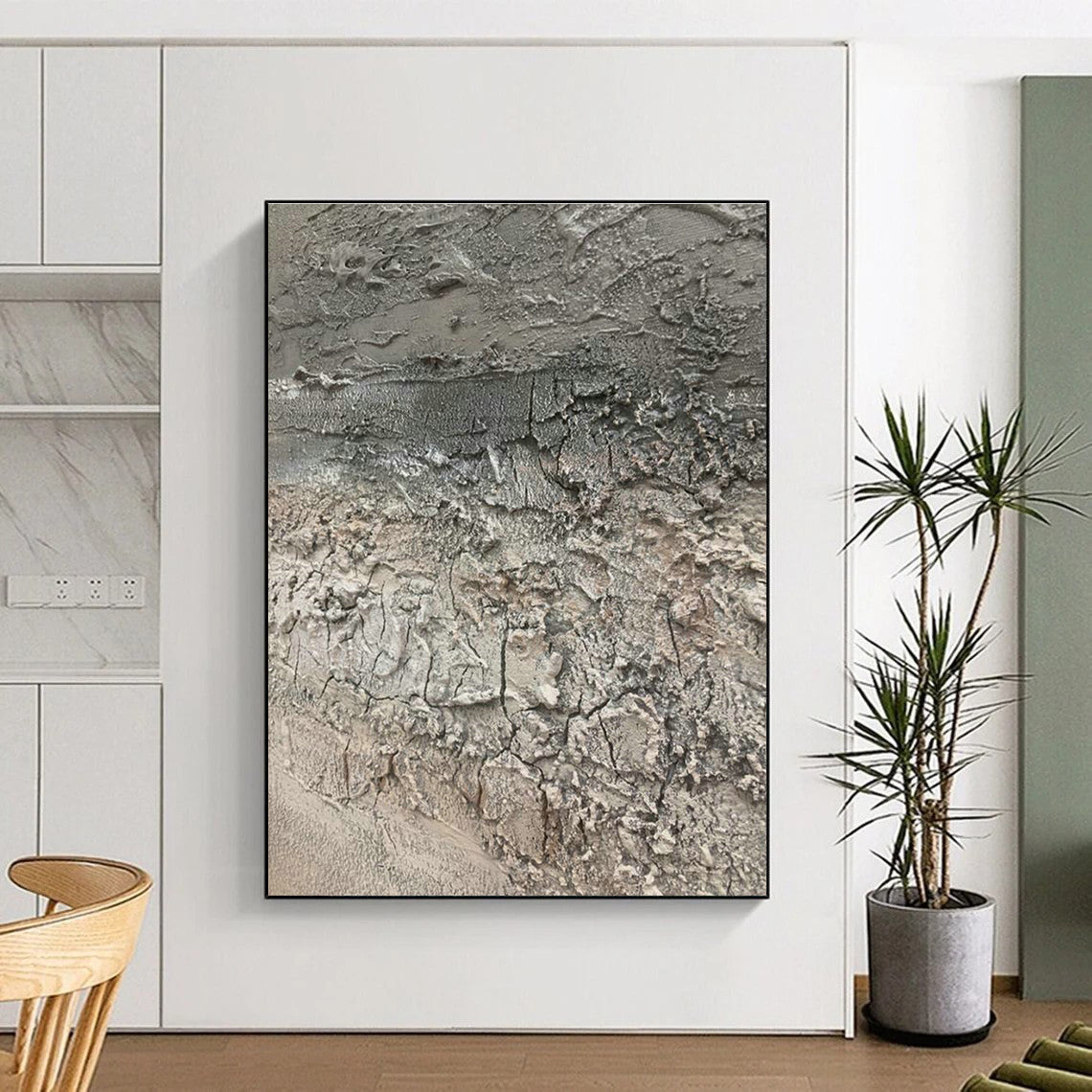 Extensive Large-Scale Custom Hand-Painted Abstract Artwork - Cozy Ambiance for Mountain Lodges  DLZ0184
