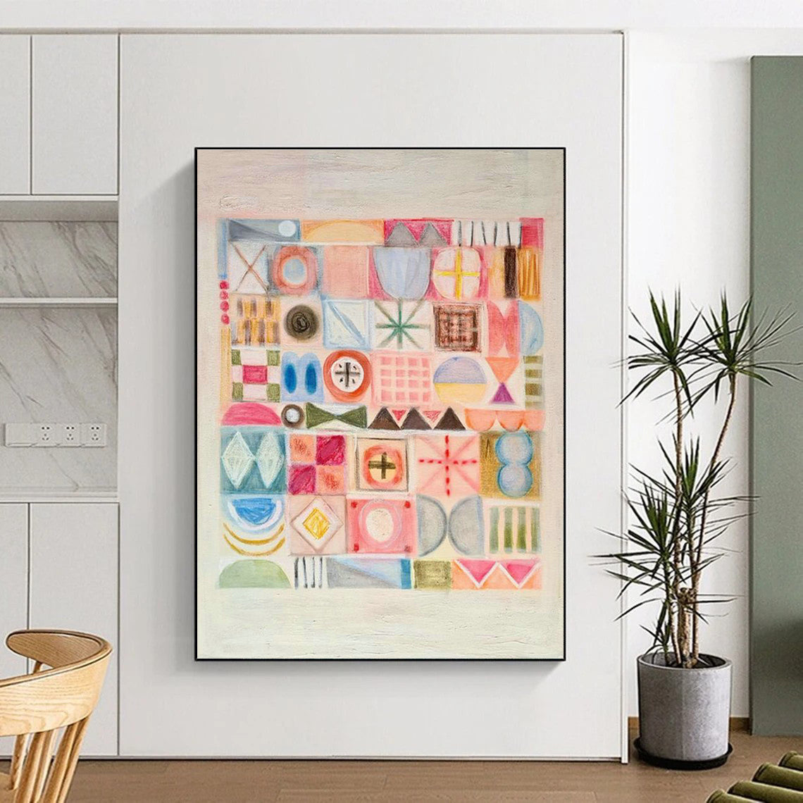 Large-Scale Customizable Hand-Painted Abstract Painting - Exclusive Artwork for Restaurant Private Rooms  DLZ0140