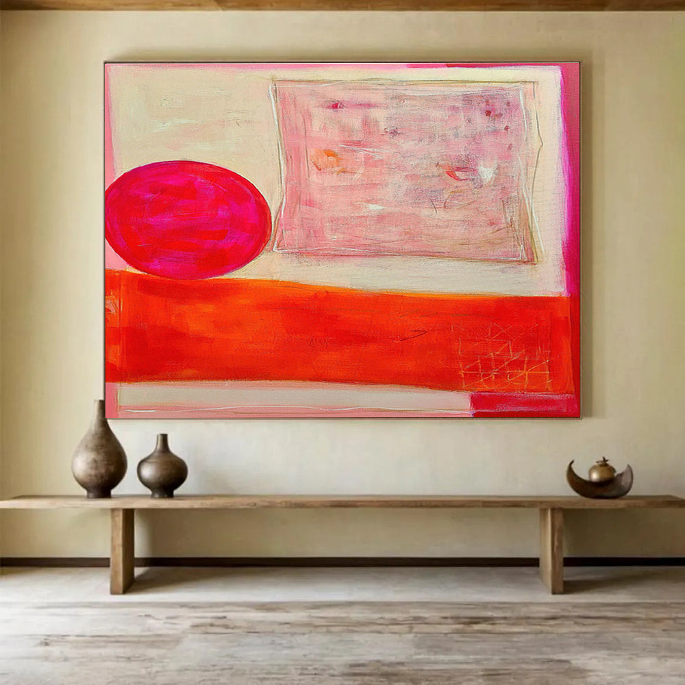 Custom-Made Oversized Abstract Hand Painting for Conference Room