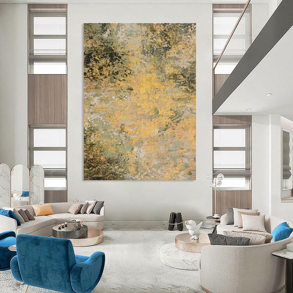 Extra Wide Custom Handmade Abstract Painting for Aquaponics Farms' Visitor Centers  DLZ0075