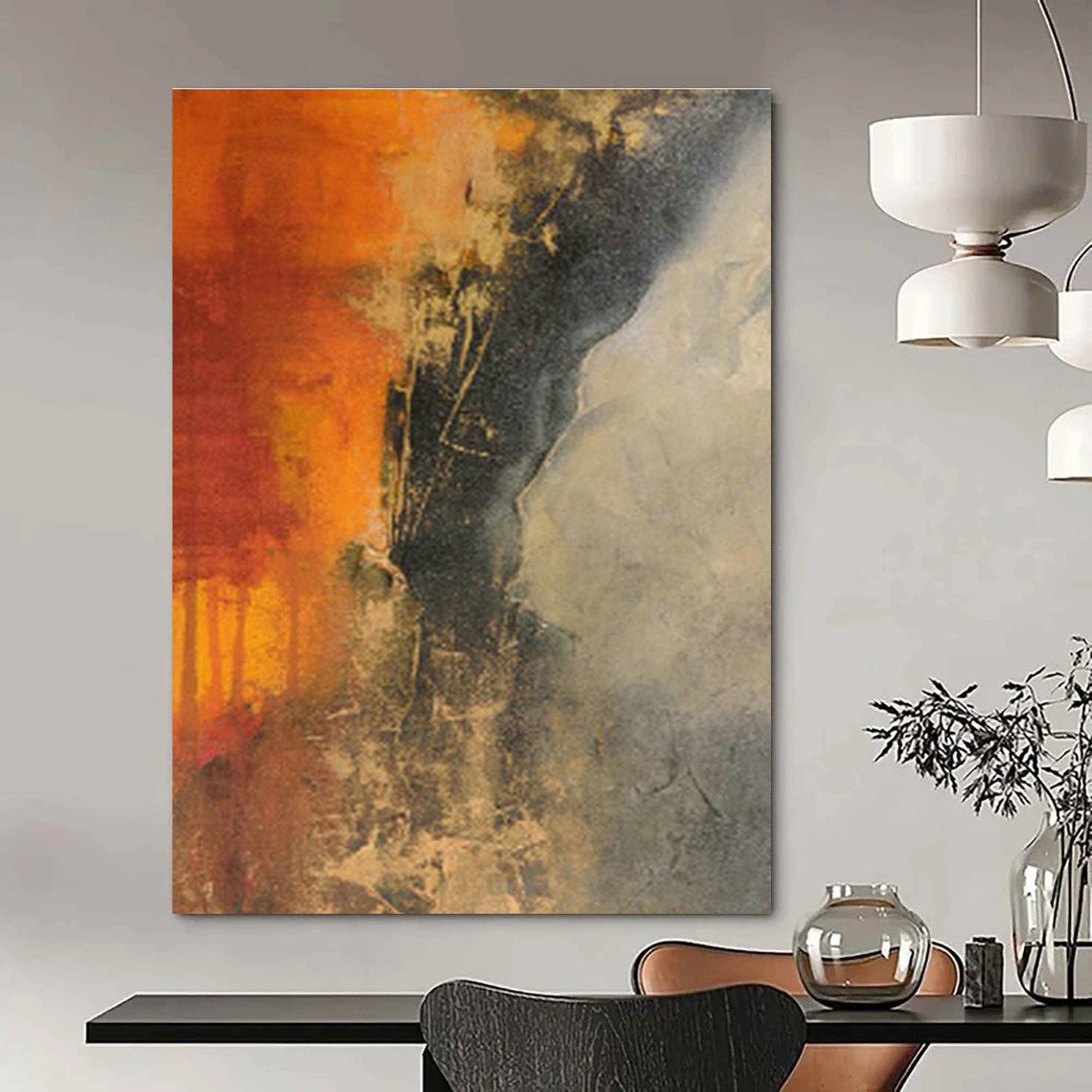 Oversized Custom Hand-Painted Abstract Canvas for Model Ship Building Clubs  DLZ0025