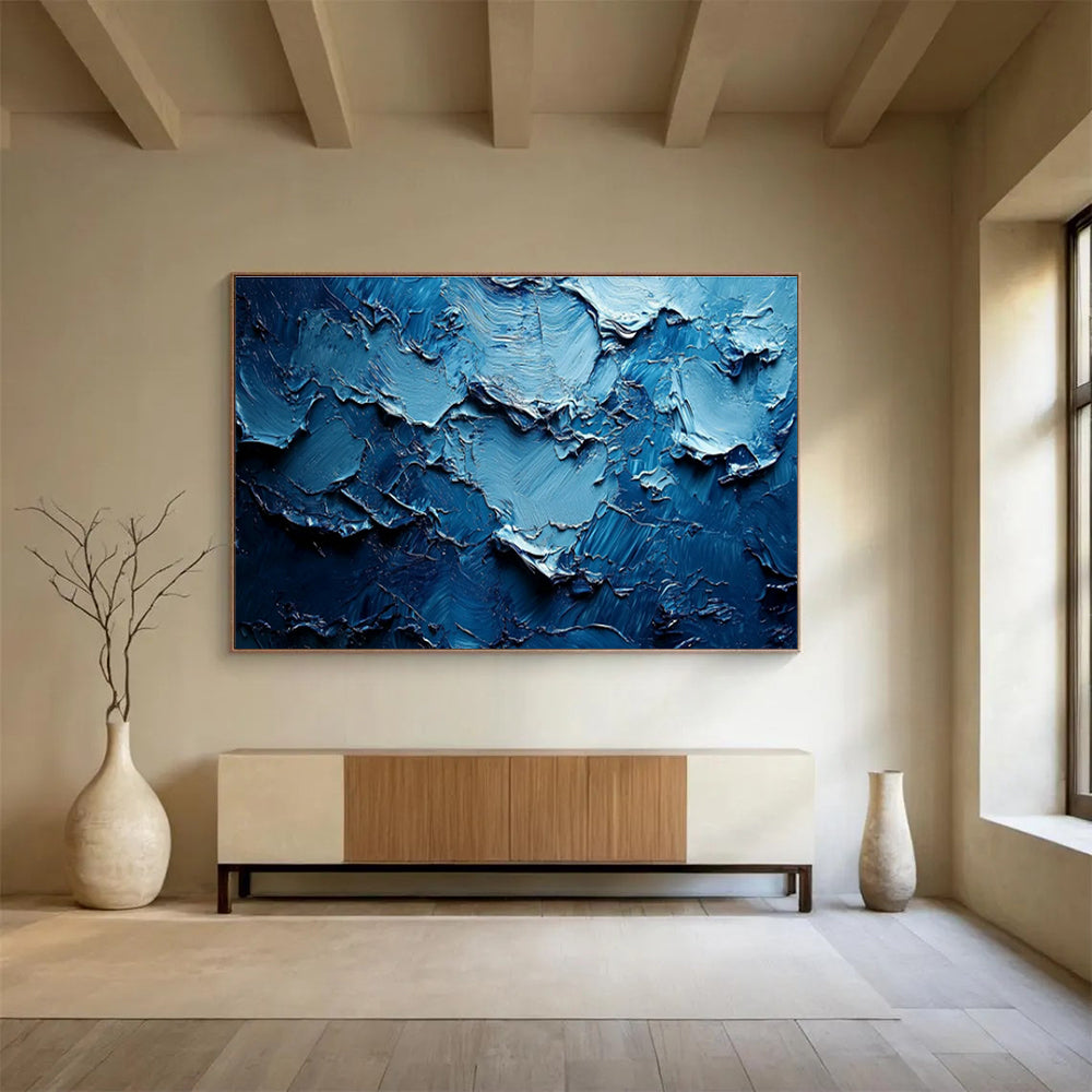 Oversized Custom Hand-Painted Abstract Art for Antarctic Marine Bacterial Community Ecology Research Base DLZ3142