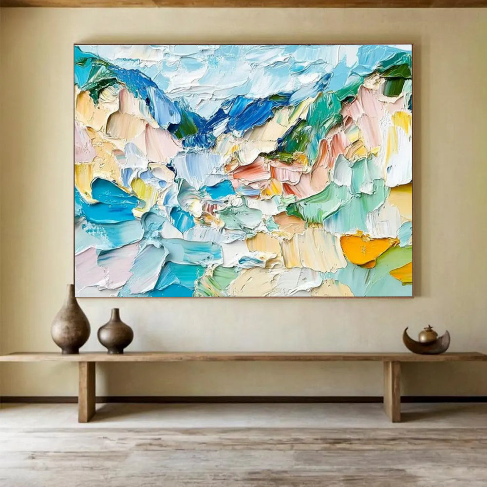 Custom-Made Giant Abstract Hand Painting for Underwater Sensor Network Redundancy and Fault Tolerance Enhancement Center DLZ3188