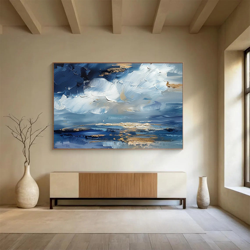 Customized Large-Scale Abstract Hand Painting for Arctic Tundra Bird Migration Research Station DLZ3068
