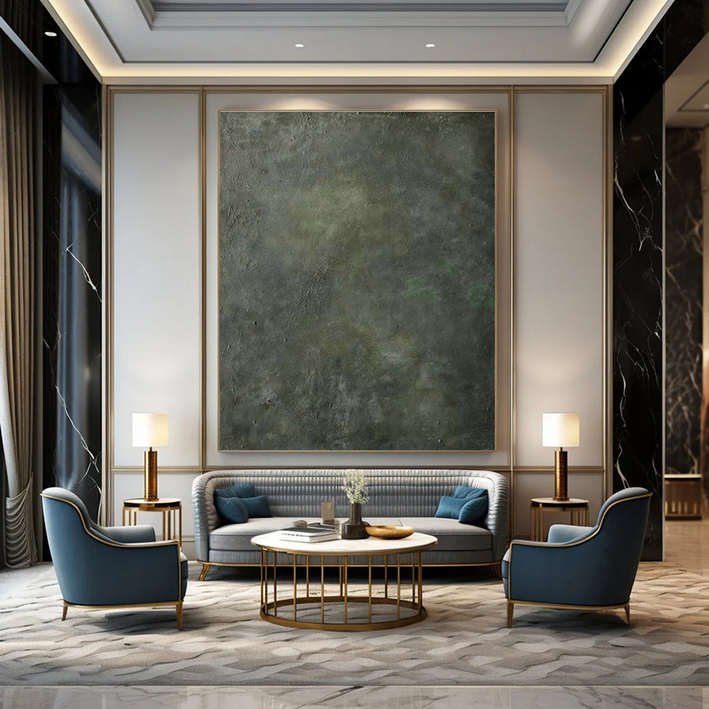 Striking Large-Scale Custom Hand-Painted Abstract Art - Artisanal Appeal for Leatherworking Studios  DLZ0235
