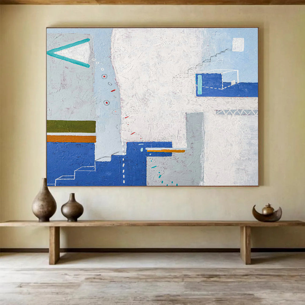 Oversized Custom Abstract Hand Painting for Arctic Tundra Reindeer Herding Cooperative DLZ2955