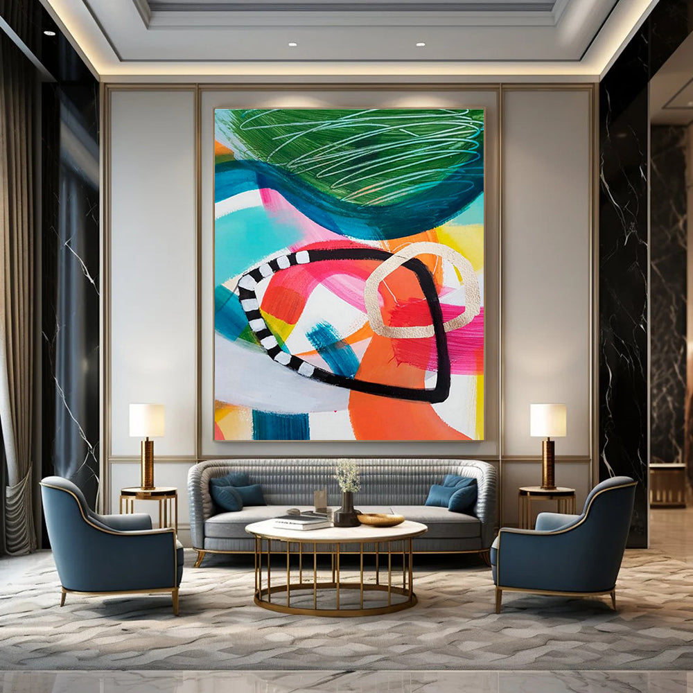 Extra Large Custom Handmade Abstract Wall Art for Sustainable Furniture Showrooms  DLZ0100