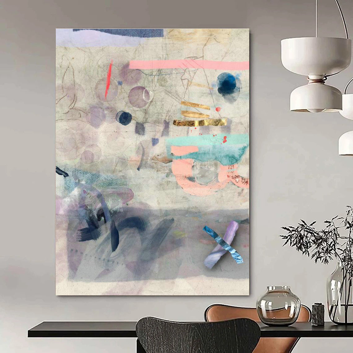 Generous Custom Hand-Painted Abstract Art - Charming Touch for Bed & Breakfasts  DLZ0160