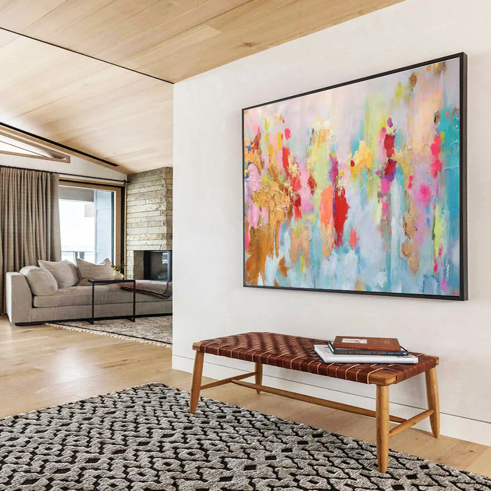 Customized Large Abstract Hand Painting for Subterranean Geothermal Power Plant Turbine Hall DLZ3027