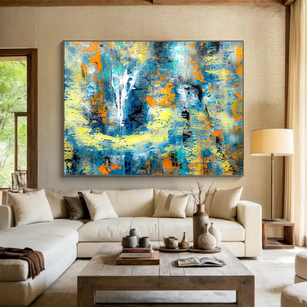 Huge Custom Hand-Painted Abstract Wall Art for Equestrian Center Clubhouses DLZ3308