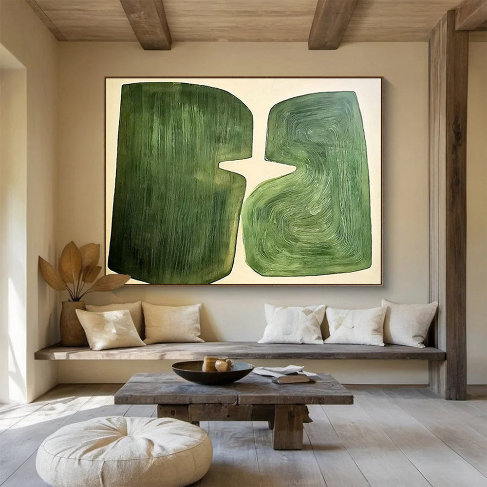 Custom Giant Abstract Hand Painting for Subterranean Geothermal Heat Pump Installation Facility DLZ3004