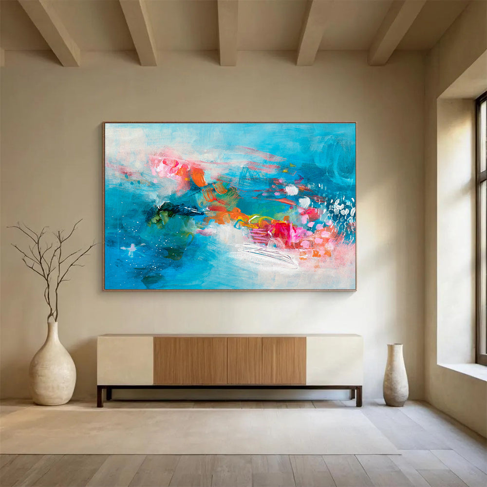 Concrete Base Custom Hand-Painted Abstract Art for Urban Galleries and Industrial Interiors