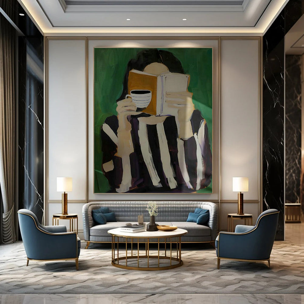 Extensive Large-Scale Custom Hand-Painted Abstract Artwork - Vintage Aura for Vinyl Record Stores  DLZ0214
