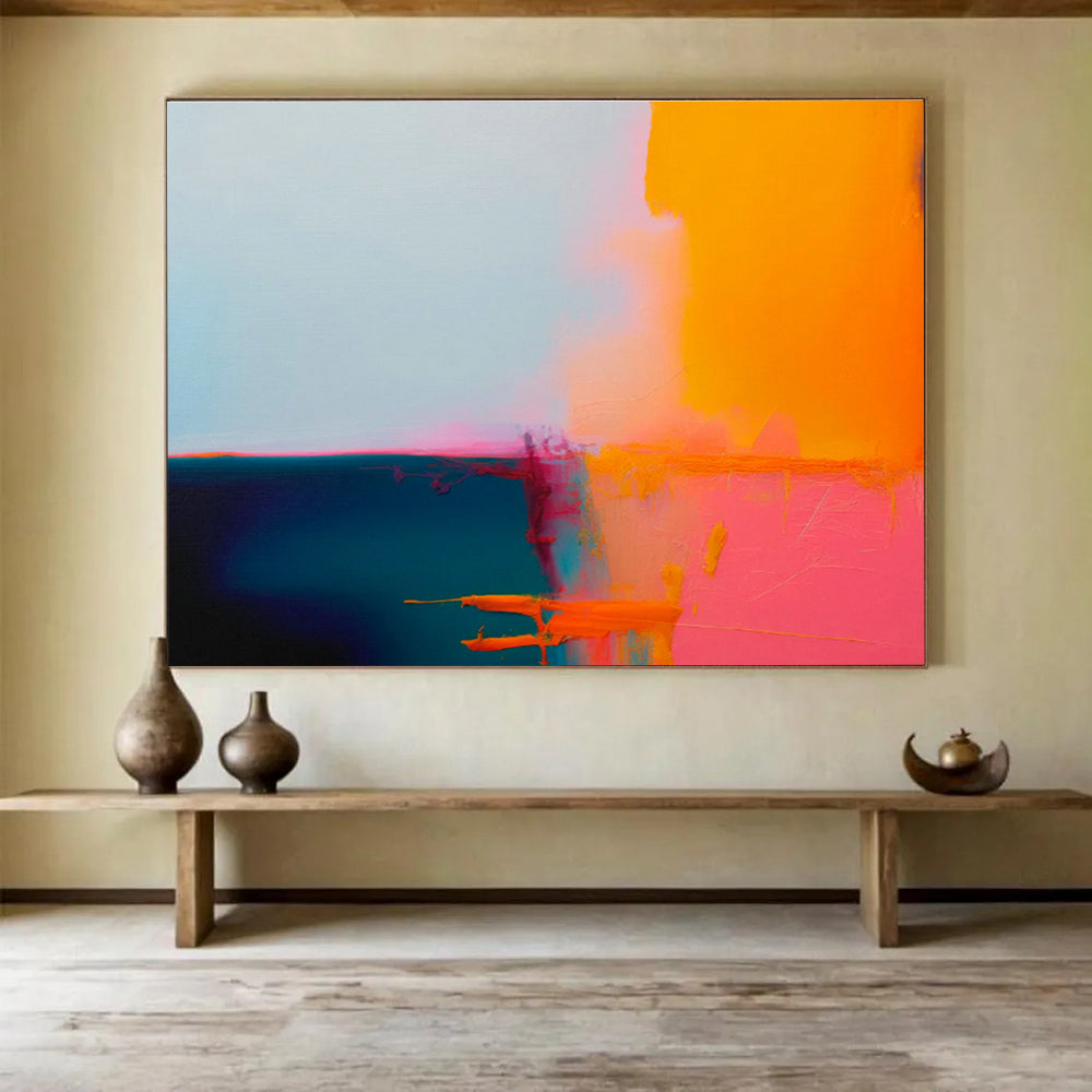 Custom Giant Abstract Hand Painting for Video Game Testing Facility DLZ2875