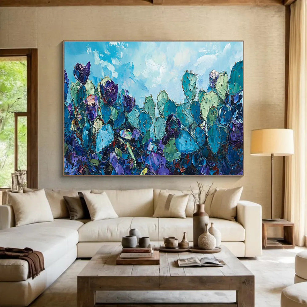 Customized Large-Scale Abstract Hand Painting for Arctic Tundra Reindeer Migration Corridor Climate Change Impact Assessment Institute DLZ3211