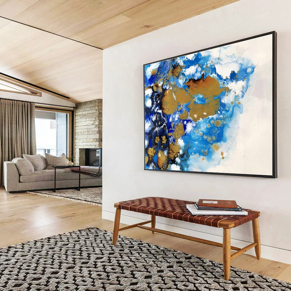 Tailored Underwater Hotel Giant Abstract Hand-Painted Mural DLZ2551