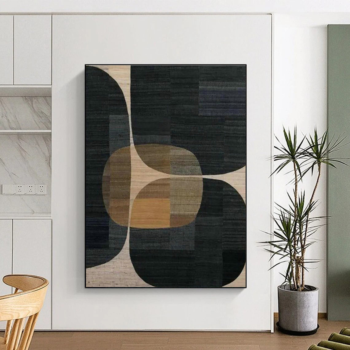 Vast Custom Hand-Painted Abstract Painting - Artistic Innovation for 3D Printing Studios  DLZ0255