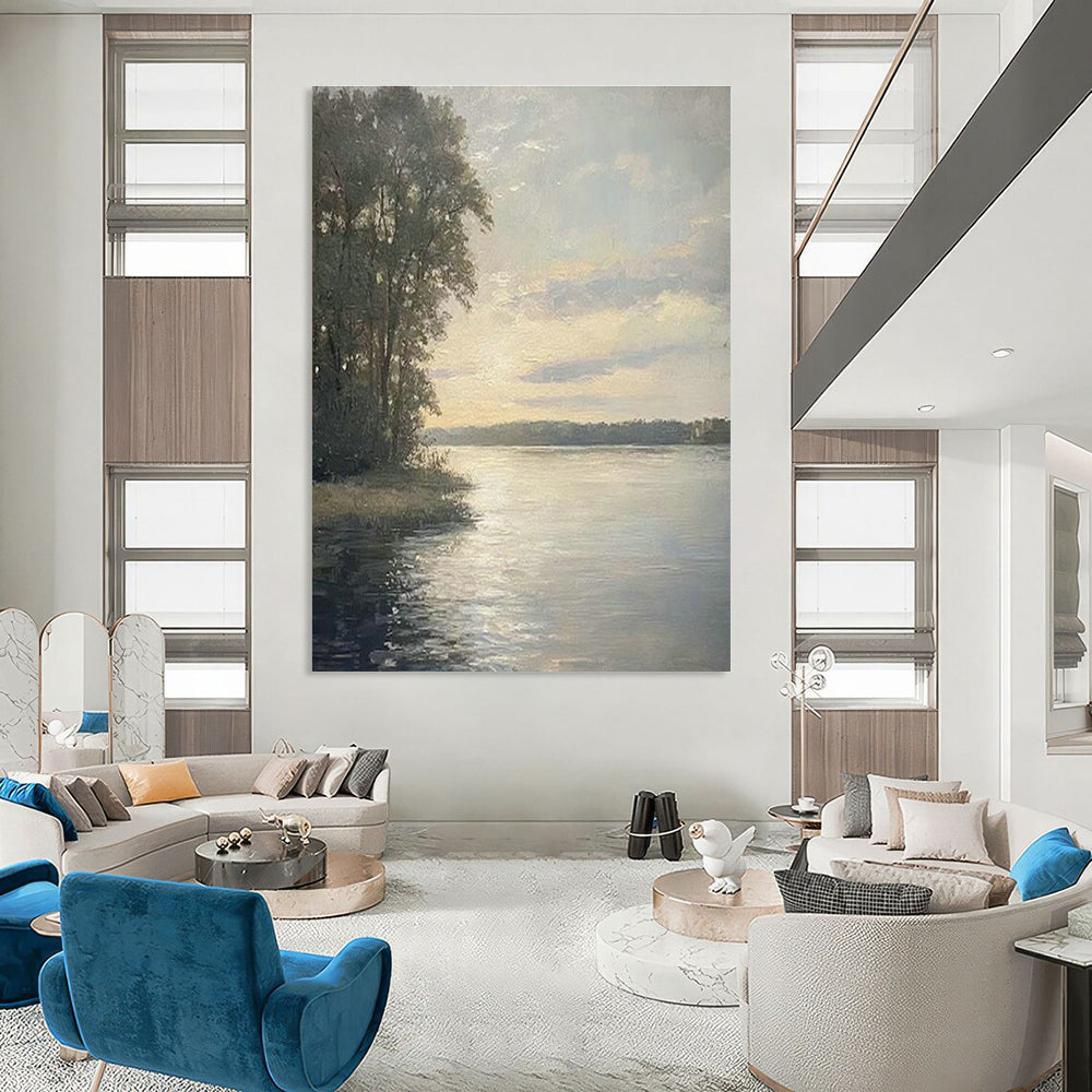 Grandiose Custom Hand-Painted Abstract Painting - Timeless Elegance for High-End Event Planning Studios  DLZ0237