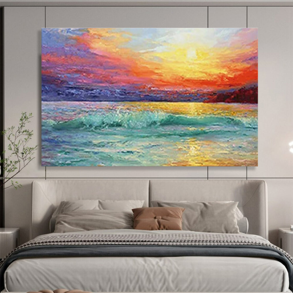 Oversized Hand-Painted Abstract Artwork, Vintage-inspired for Retro Interiors DLZ3243