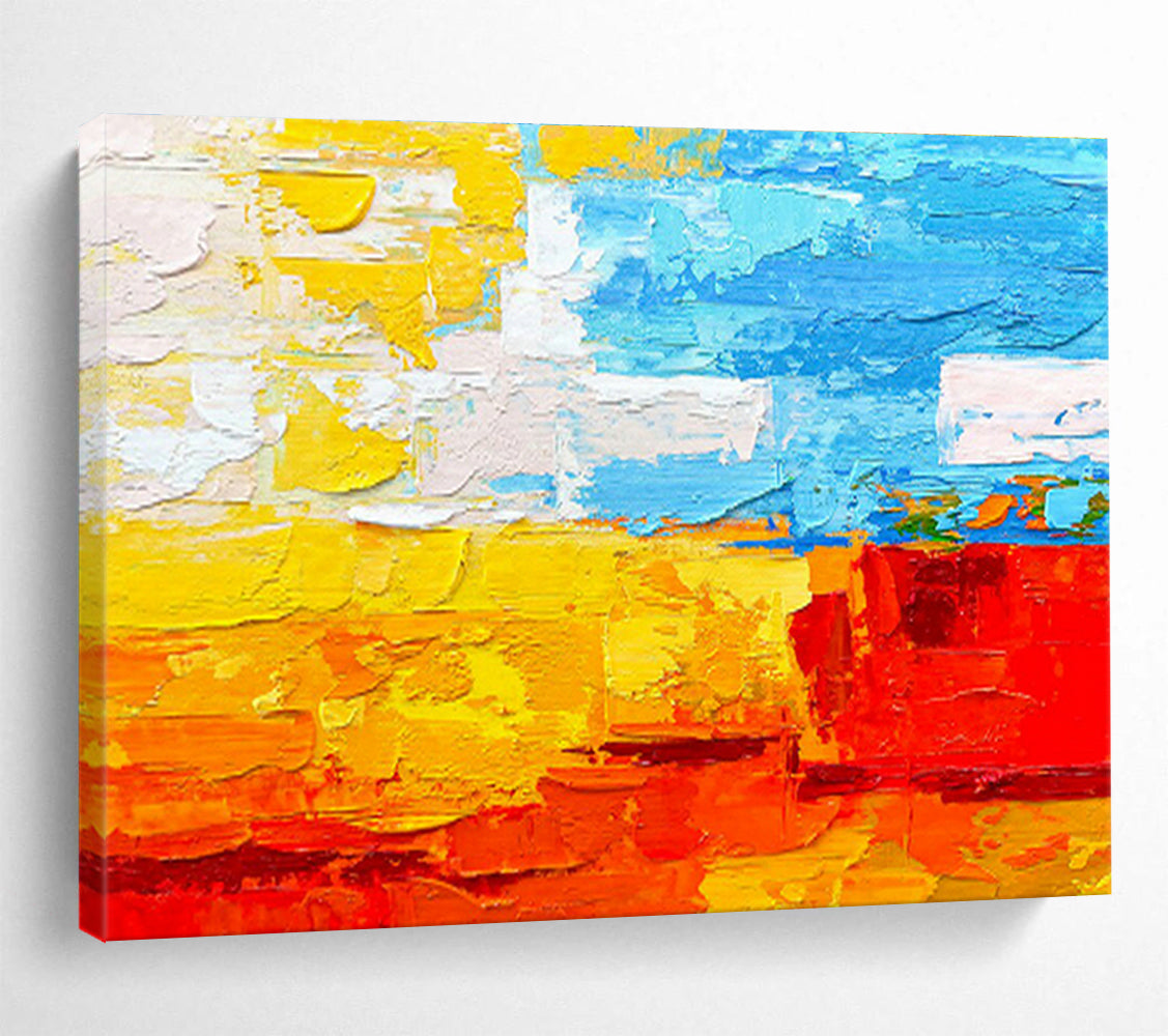 Custom-Made Space Debris Removal Satellite Assembly Line Large Abstract Hand Painting DLZ2654